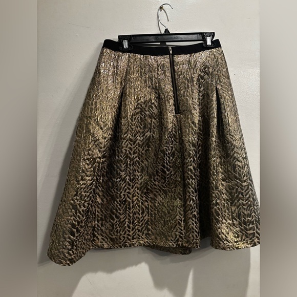 Cato Metallic A-Line Skirt party pleated flare size 14 plus Christmas gala - Picture 7 of 13